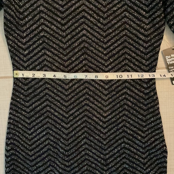 NWT Express Black & Metallic Silver Mini Dress - Picture 8 of 10